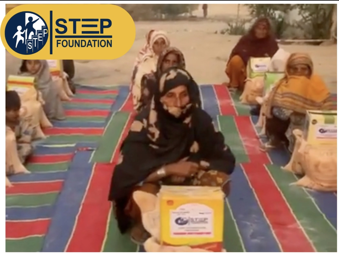 Chairperson of Step Foundation Shaista Baloch distributed monthly ration